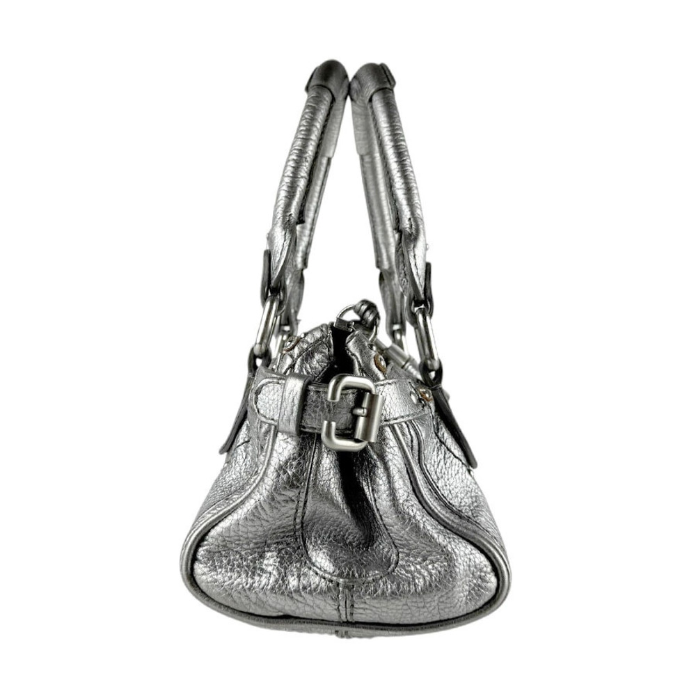 Chloe Paddington Leather Silver Handbag Silver